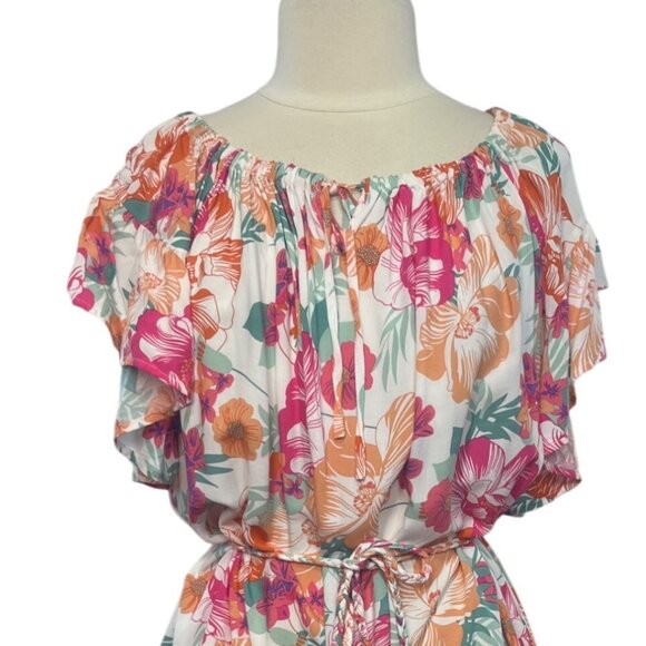 Rachel Zoe Floral Ruffle Dress Womens Small Summer Short - Picture 3 of 7